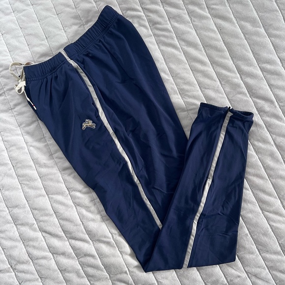 Tracksmith Turnover Track Pants with Off White Side Stripe, zip ankles. Size SM - Picture 2 of 11
